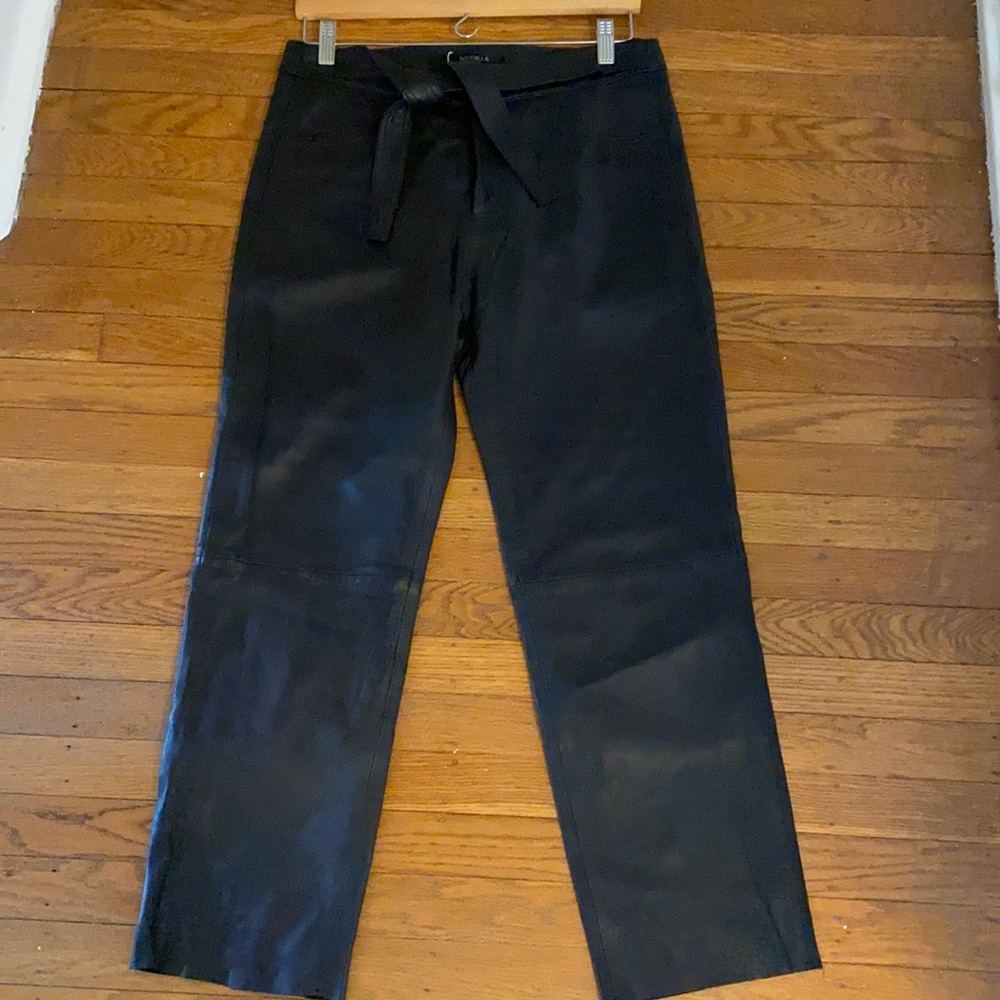 Muubaa Leather Straight Leg Pant